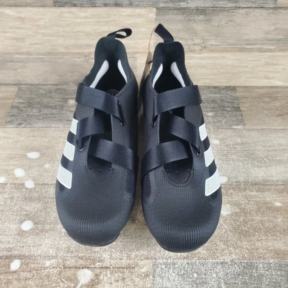 Adidas The Indoor Cycling Shoes Womens 6.5 Core Black White Lace‎ Up